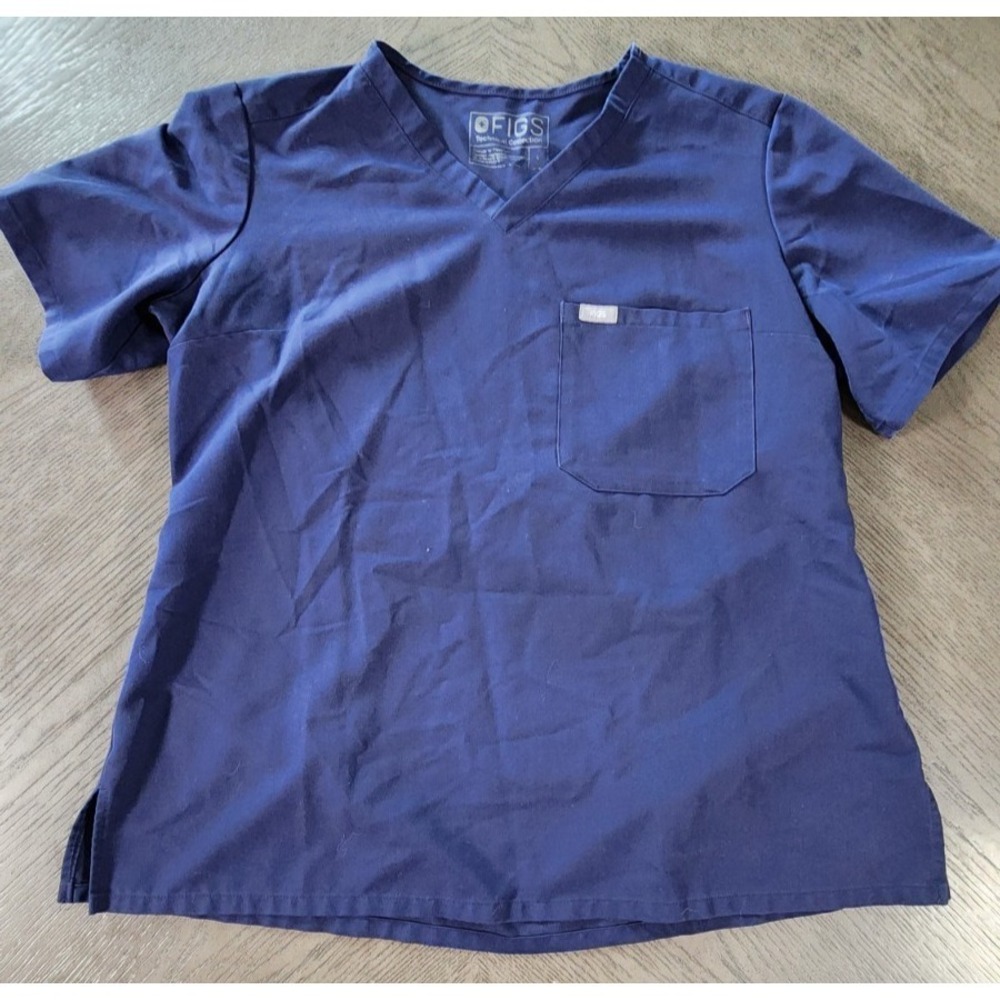 Figs Technical Collection Navy Blue V-Neck Scrub Top FW1000 Mens Large